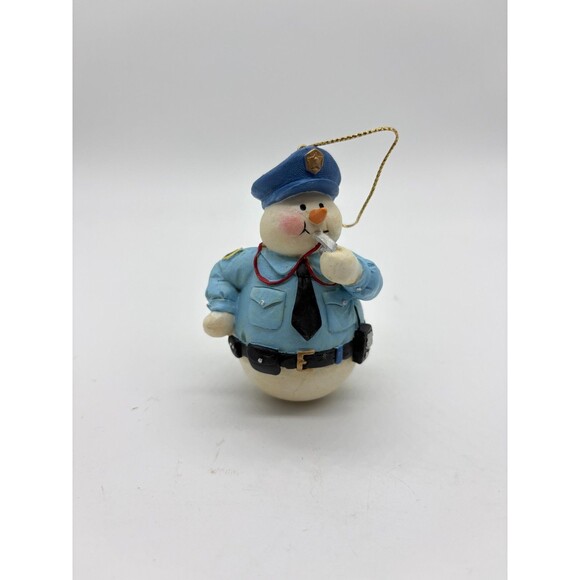 Festive Snowman Policeman Ornament Unique Xmas Decoration 4.5" - Picture 1 of 4